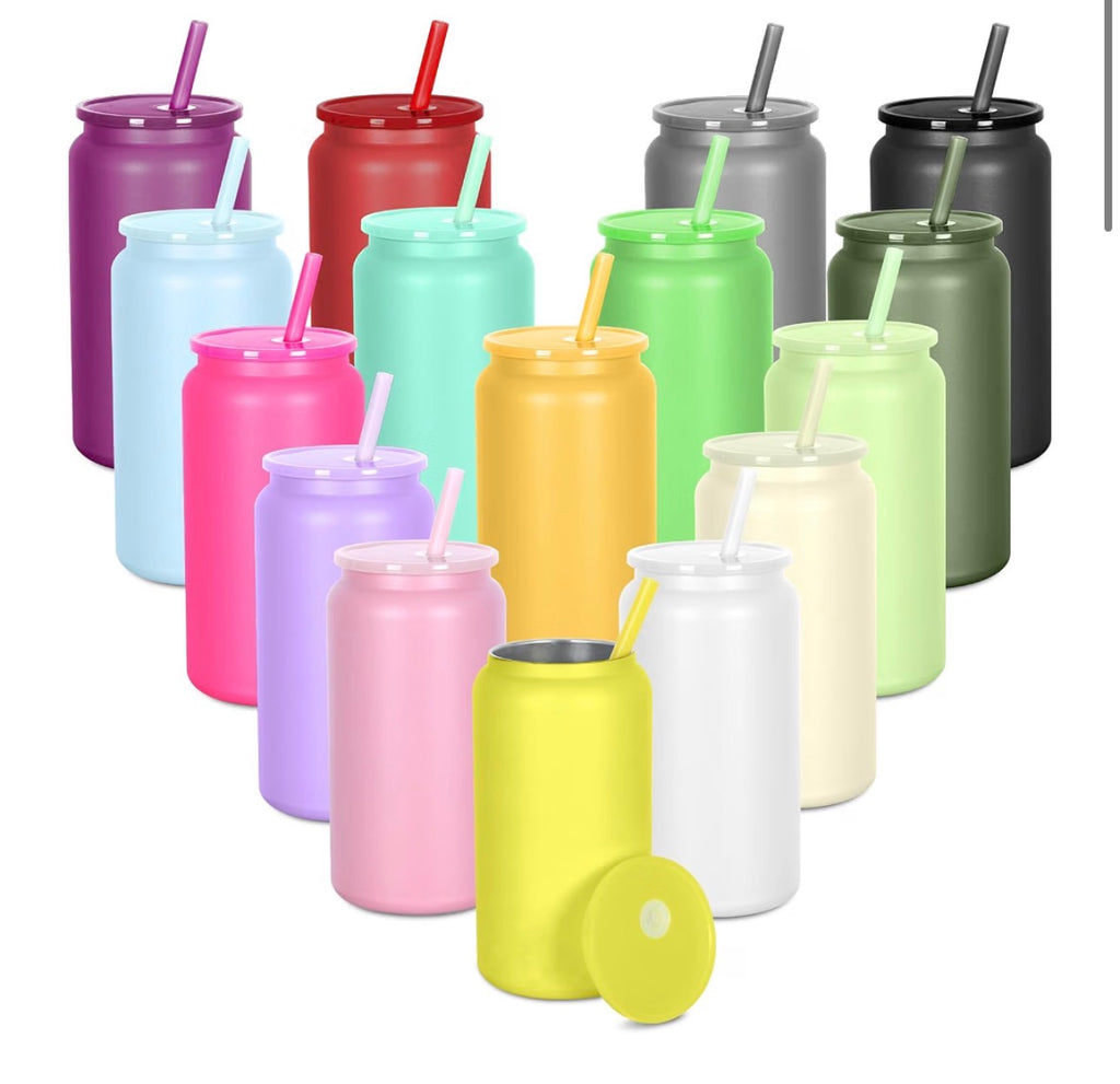 16 oz Colorful Stainless Steel Can Tumbler
