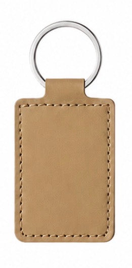 Rectangle Leather Keychain