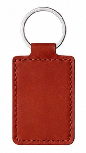 Rectangle Leather Keychain