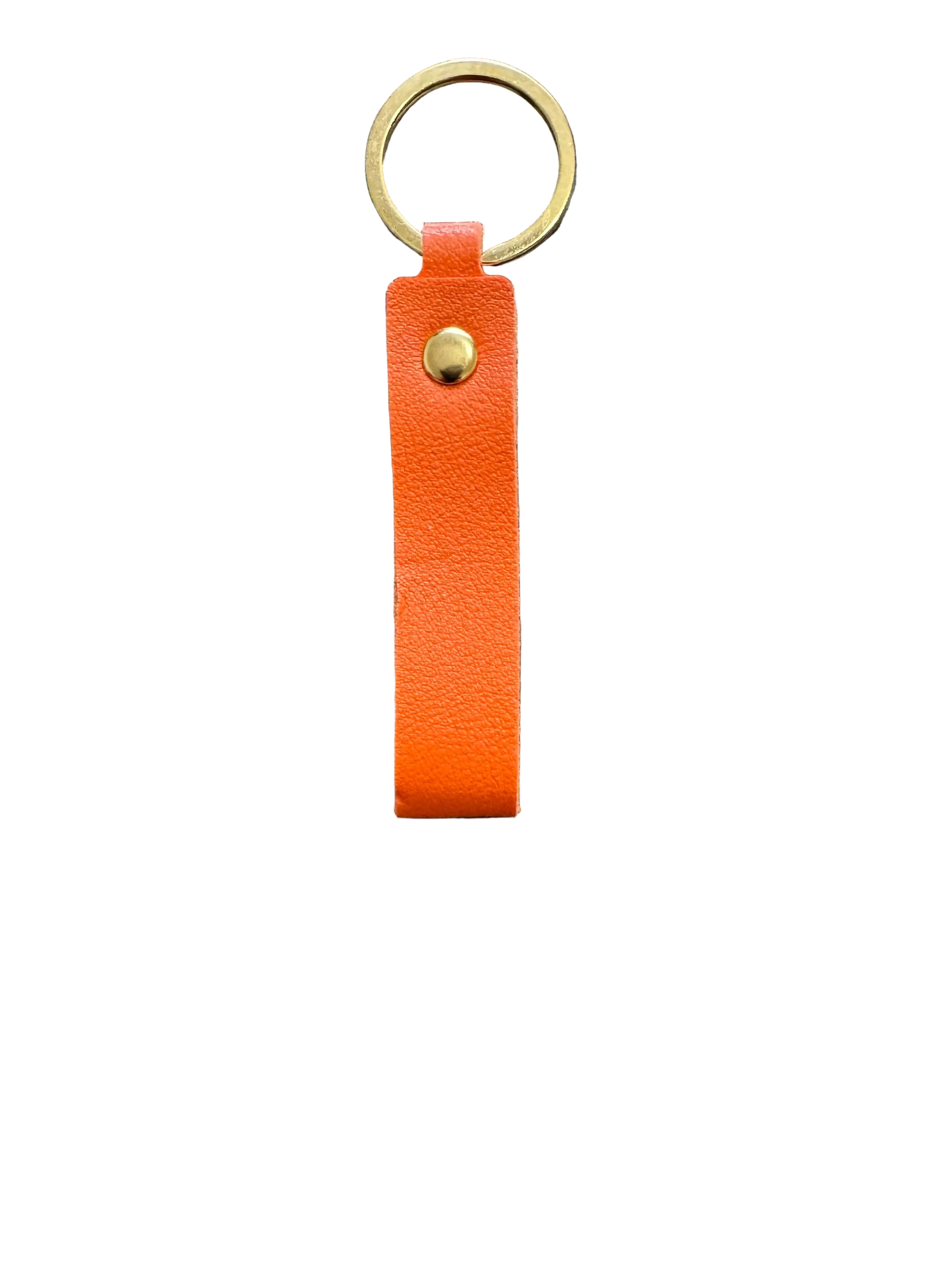 Elongated Rectangle Colorful Leather Keychain