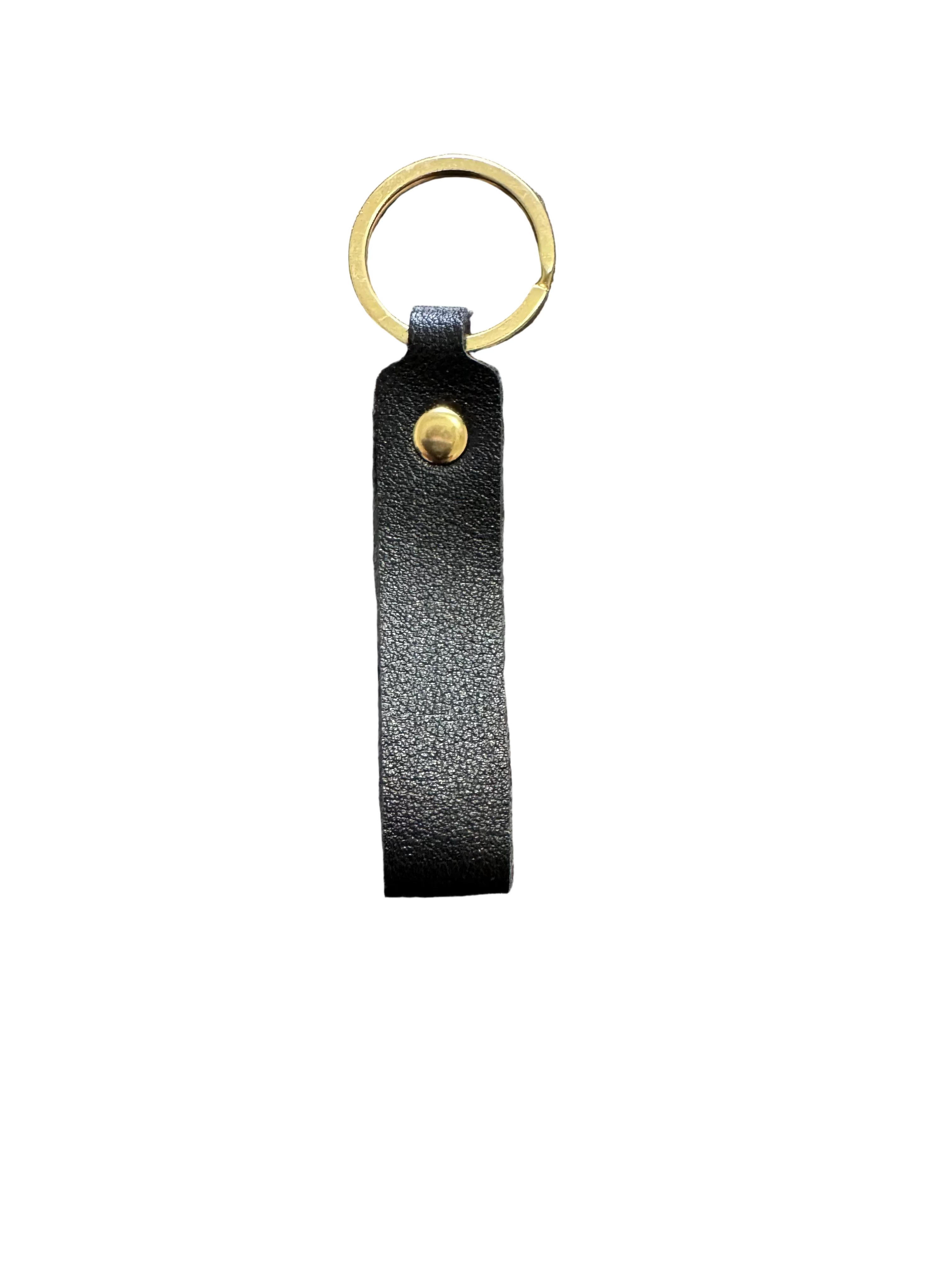 Elongated Rectangle Colorful Leather Keychain