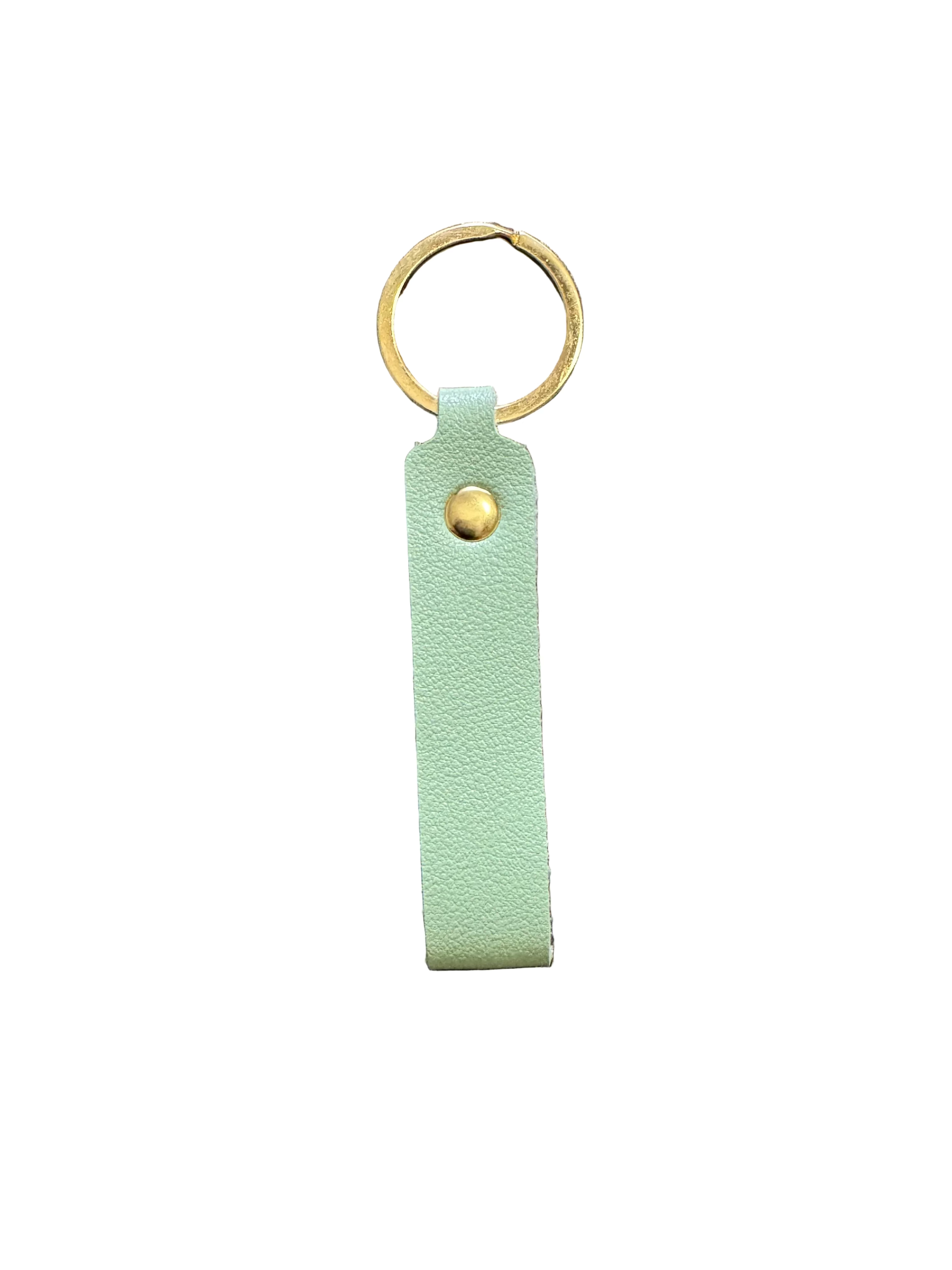 Elongated Rectangle Colorful Leather Keychain