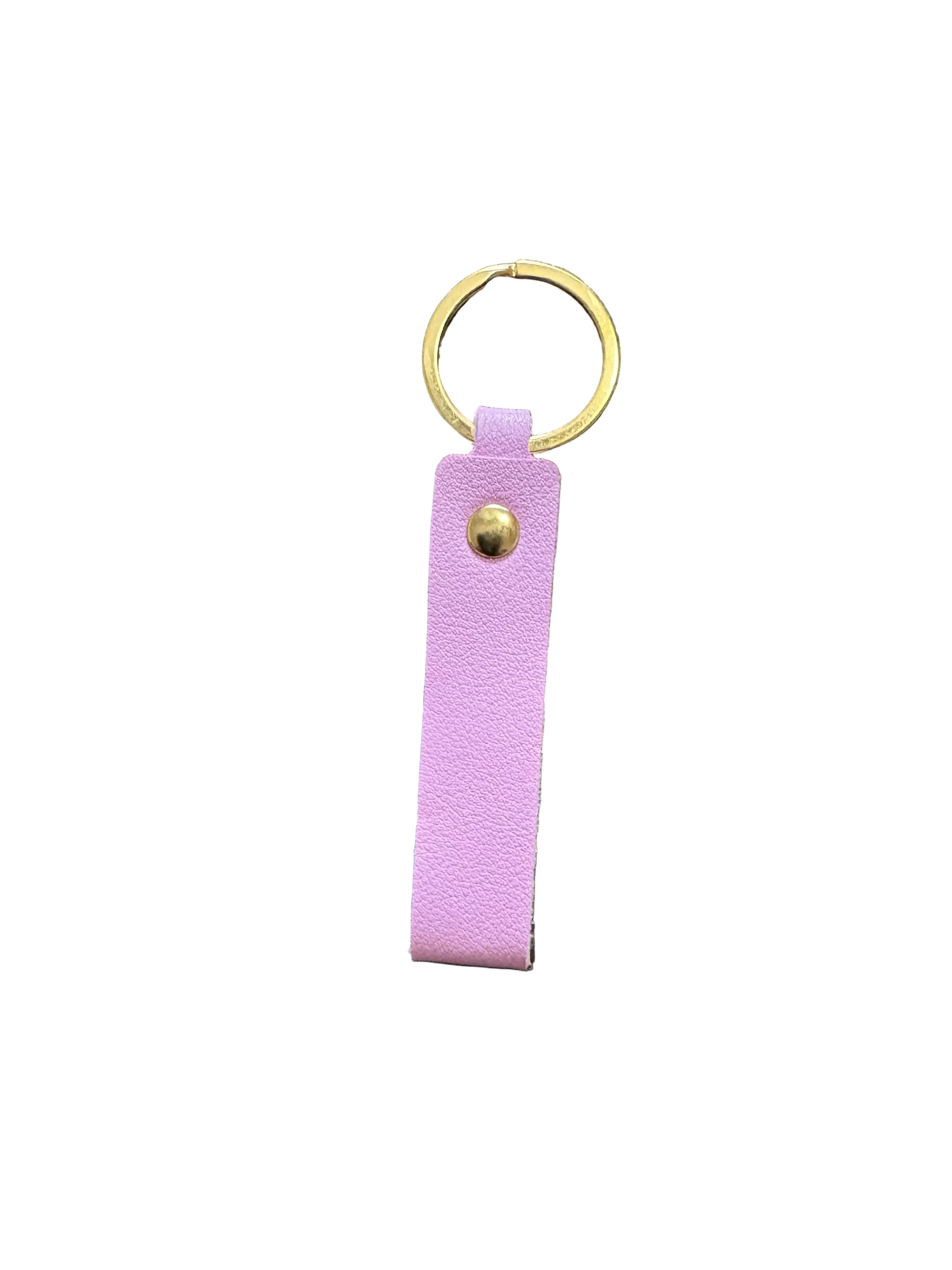 Elongated Rectangle Colorful Leather Keychain