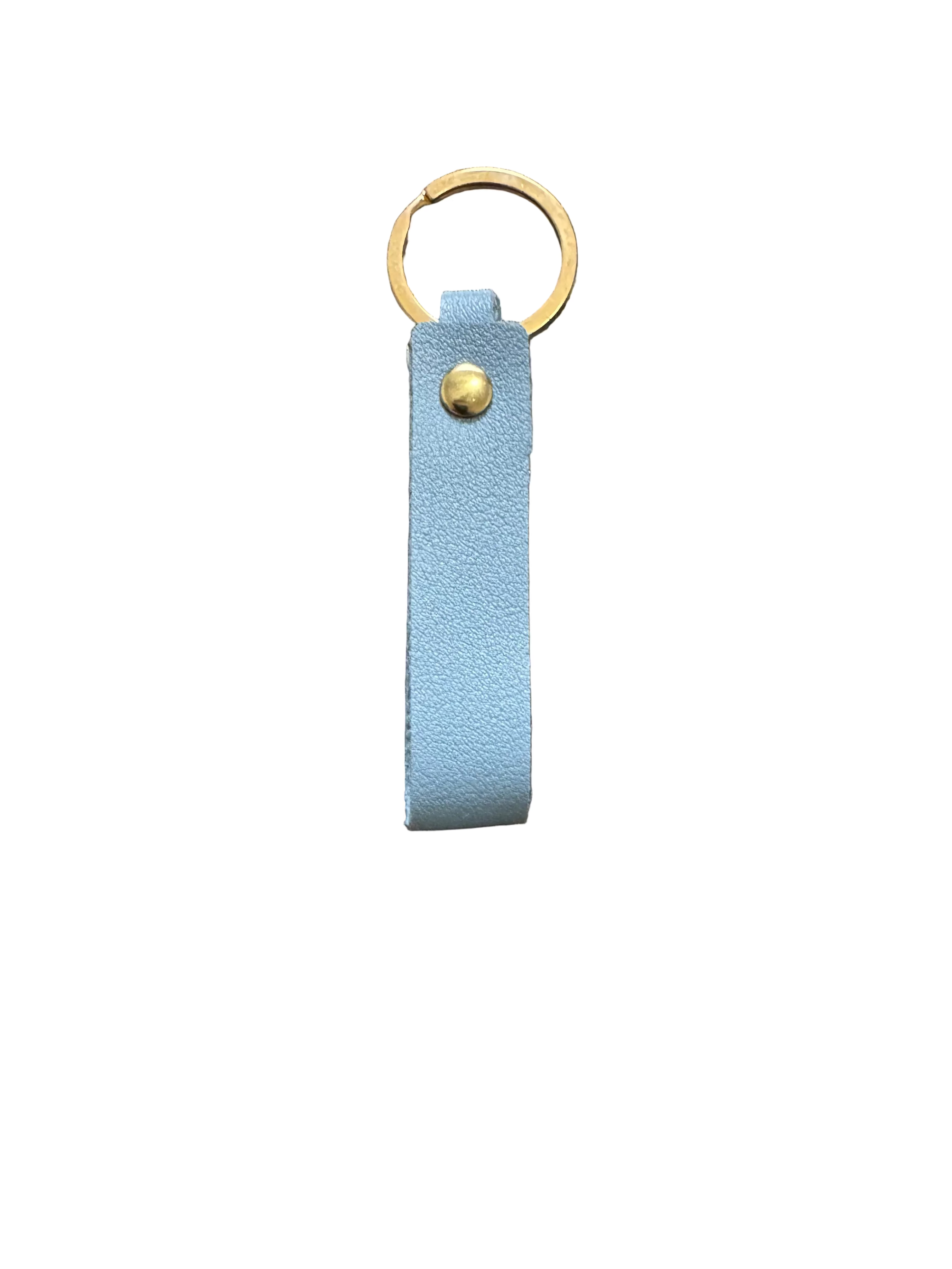Elongated Rectangle Colorful Leather Keychain