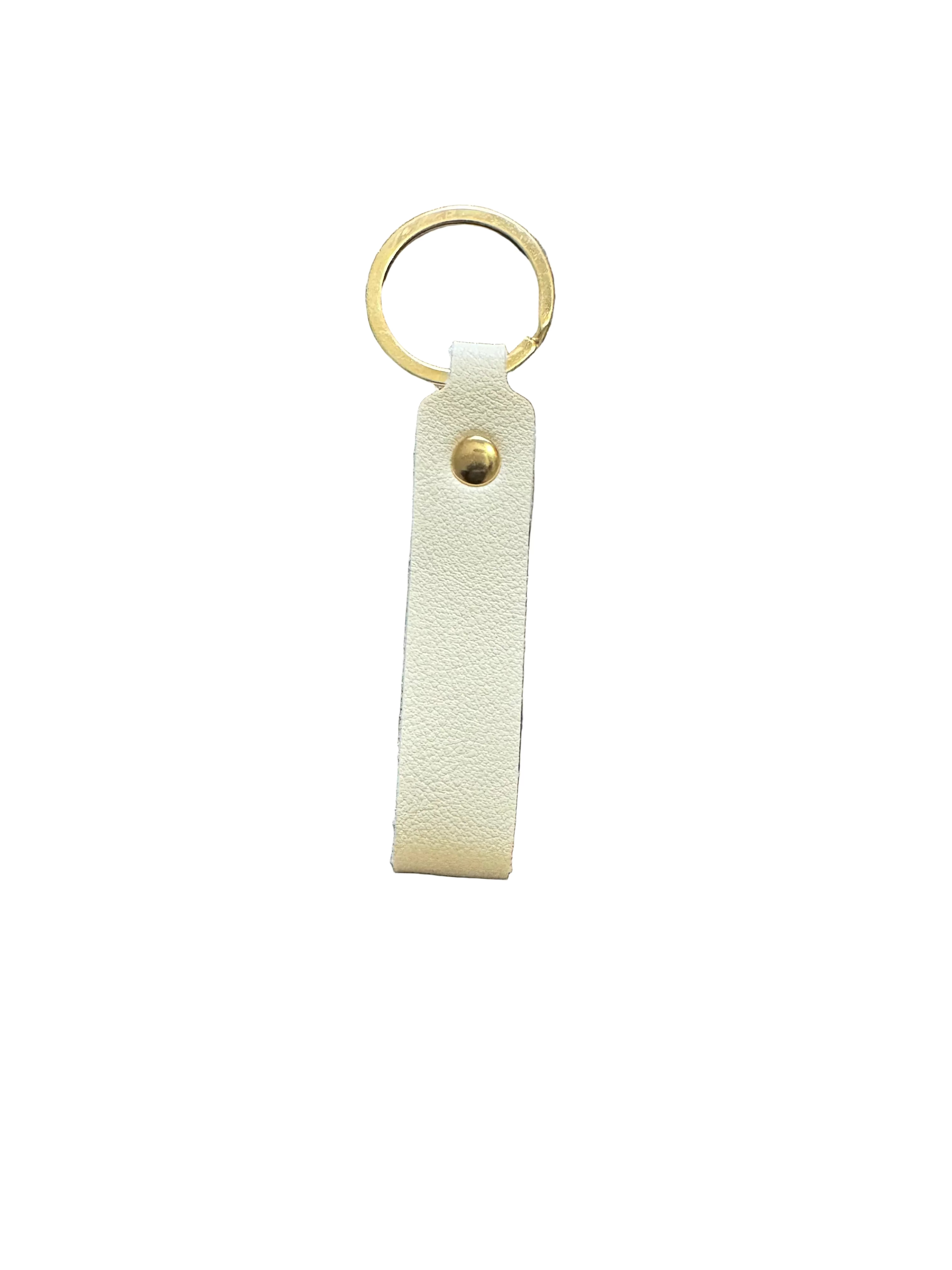 Elongated Rectangle Colorful Leather Keychain