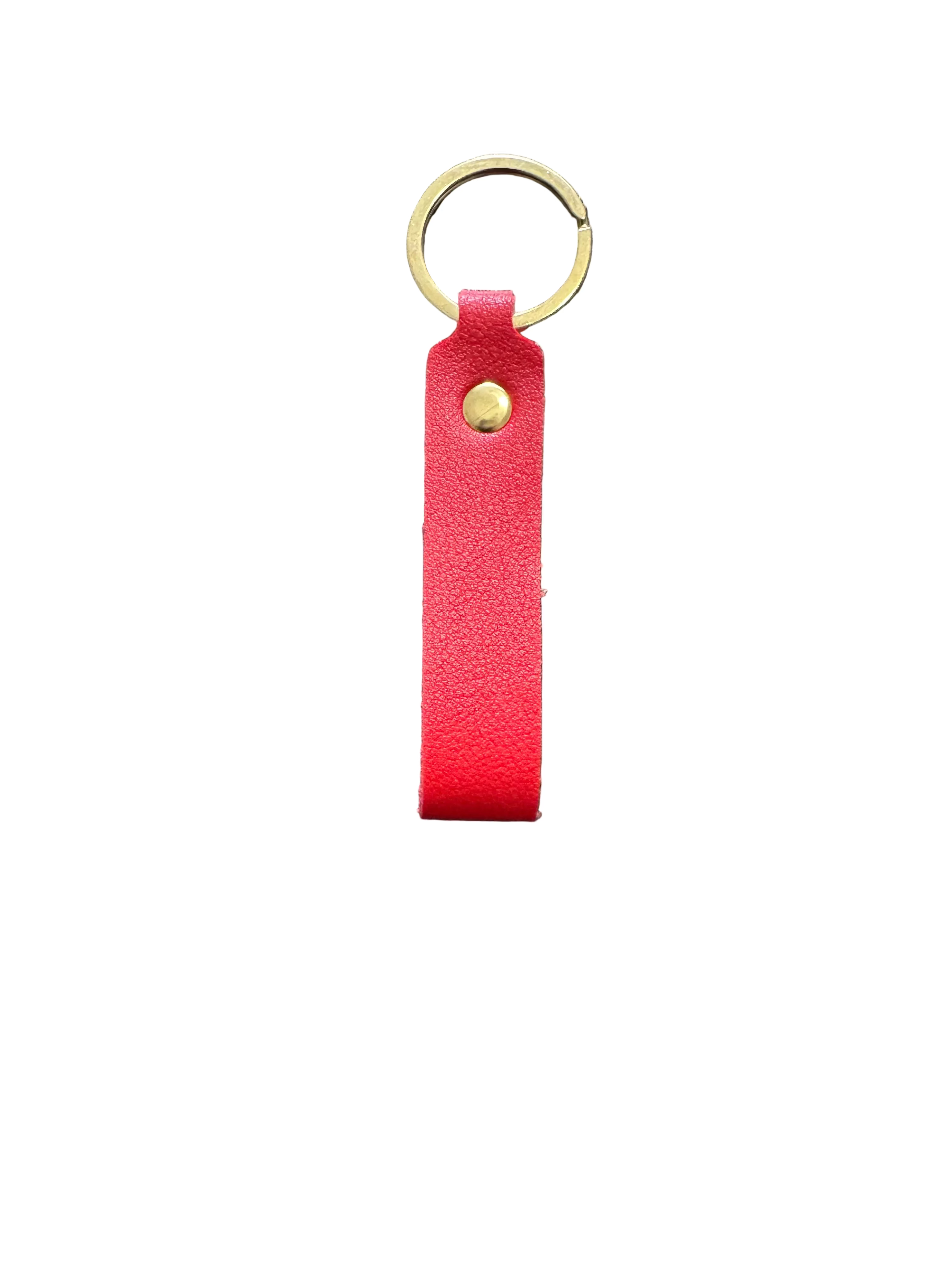 Elongated Rectangle Colorful Leather Keychain