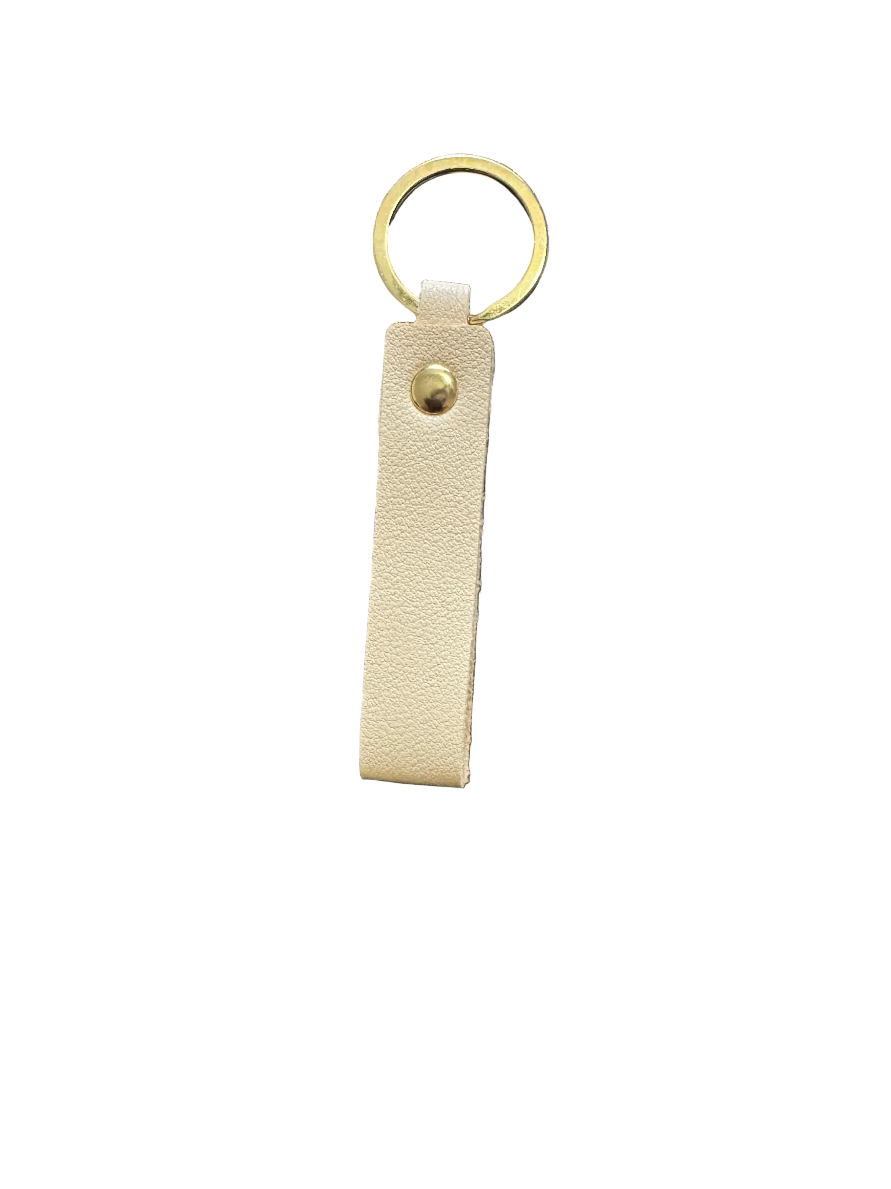 Elongated Rectangle Colorful Leather Keychain