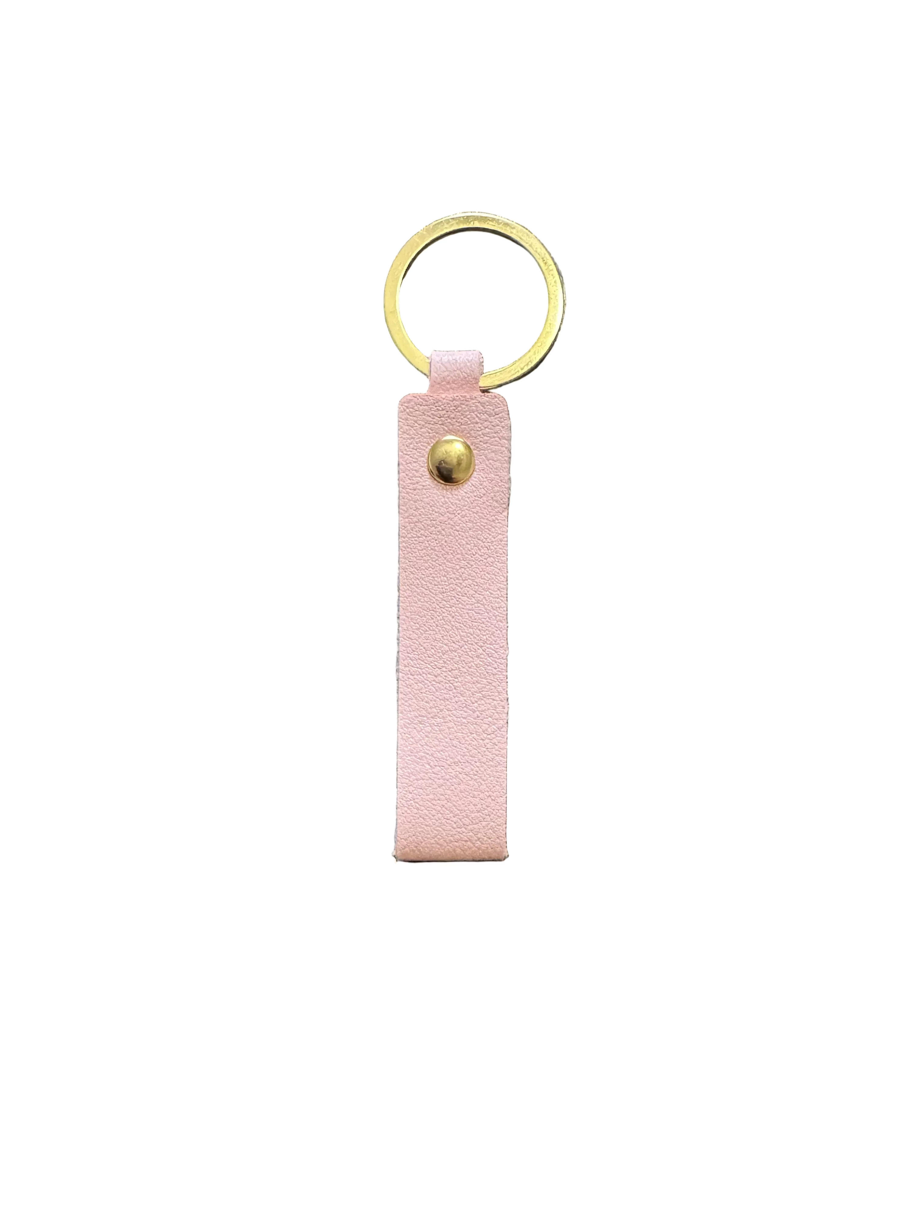 Elongated Rectangle Colorful Leather Keychain