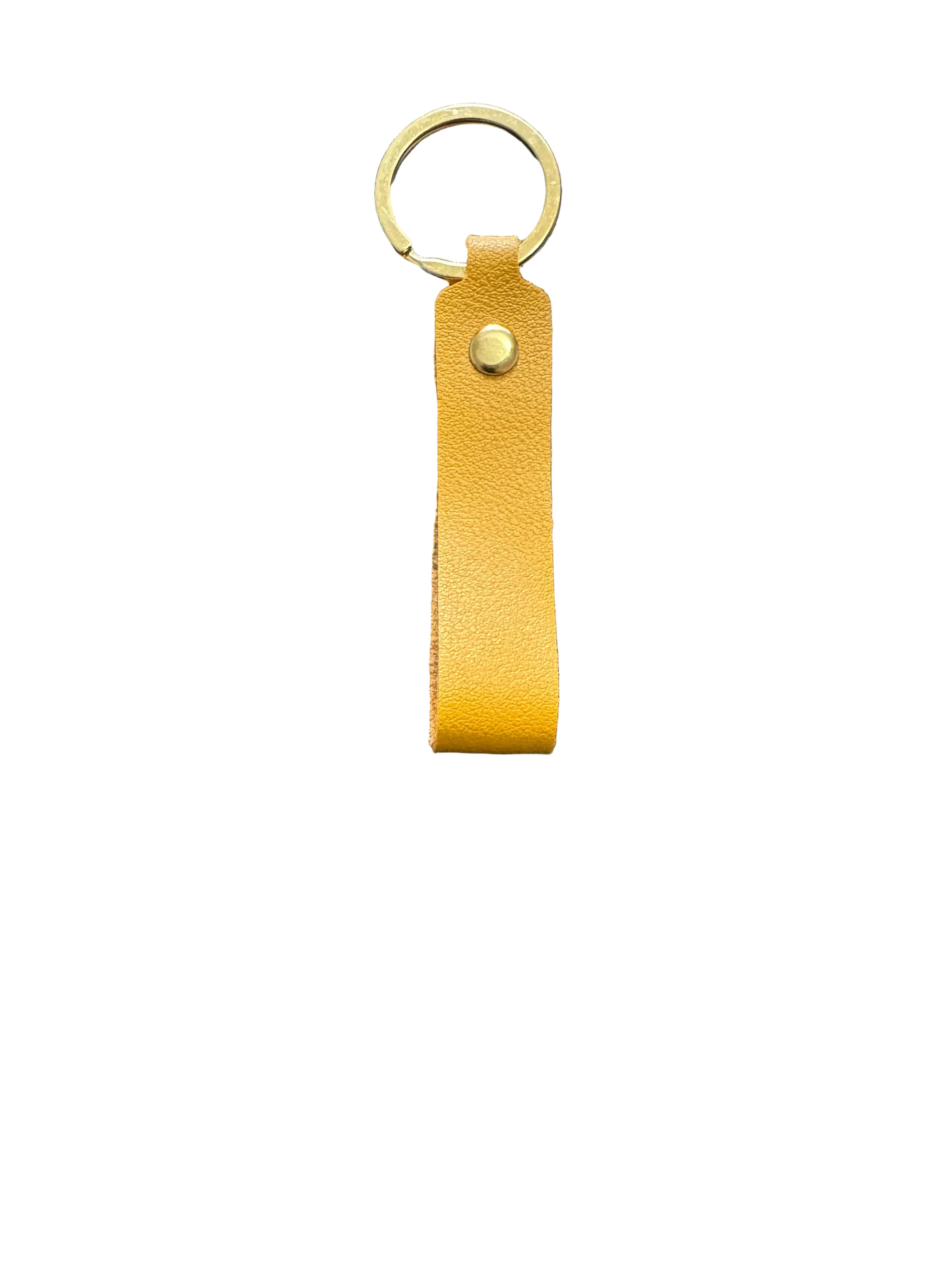 Elongated Rectangle Colorful Leather Keychain