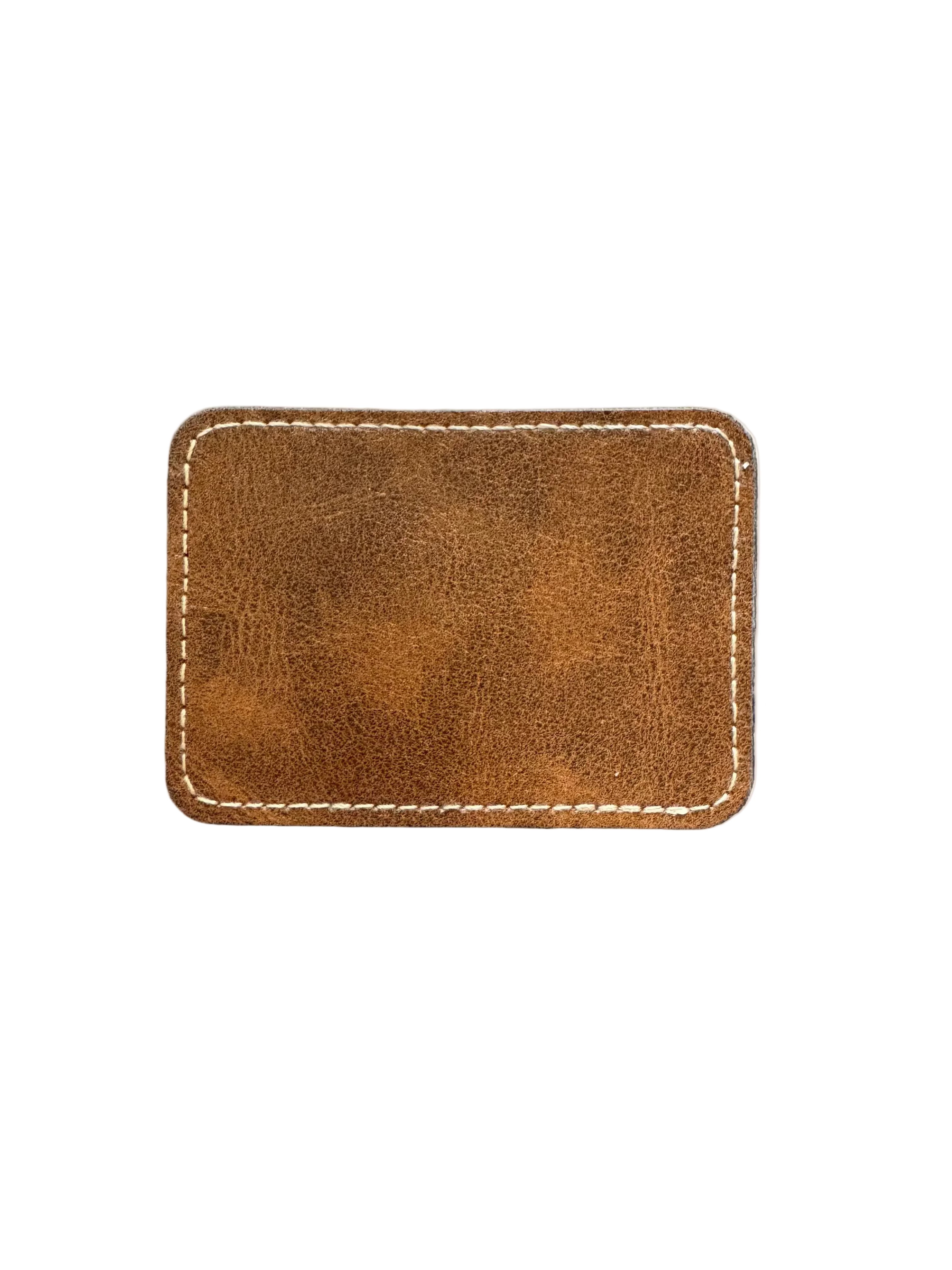 Blank rectangle leather hat patch