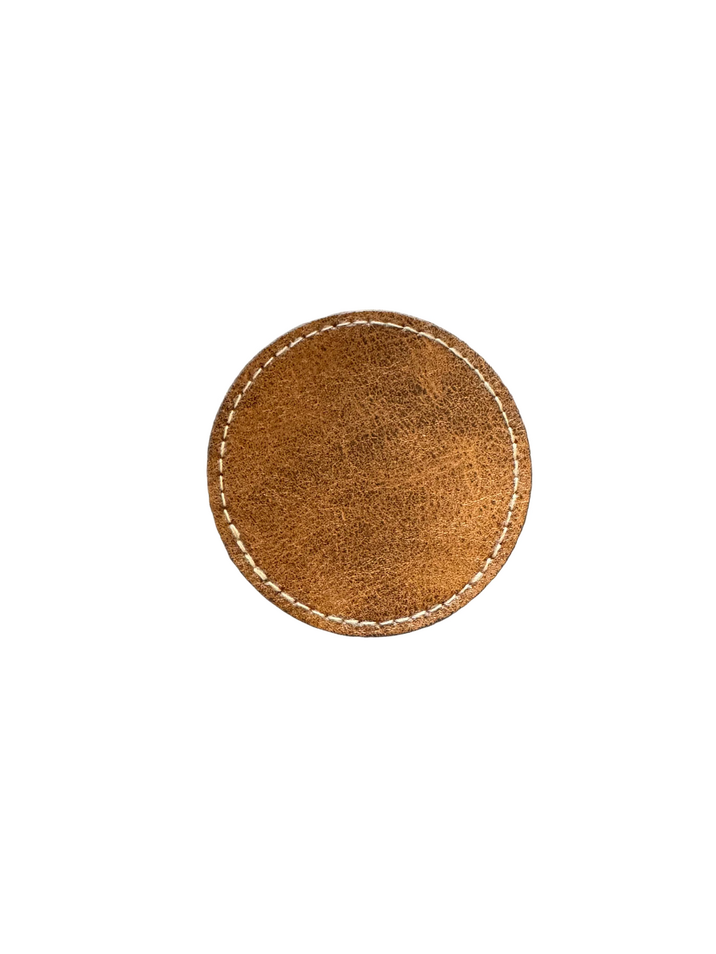 Blank circle leather hat patch
