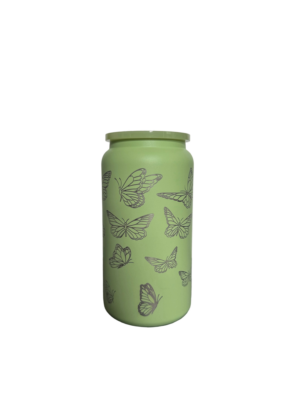 Butterfly glass can cup, third view