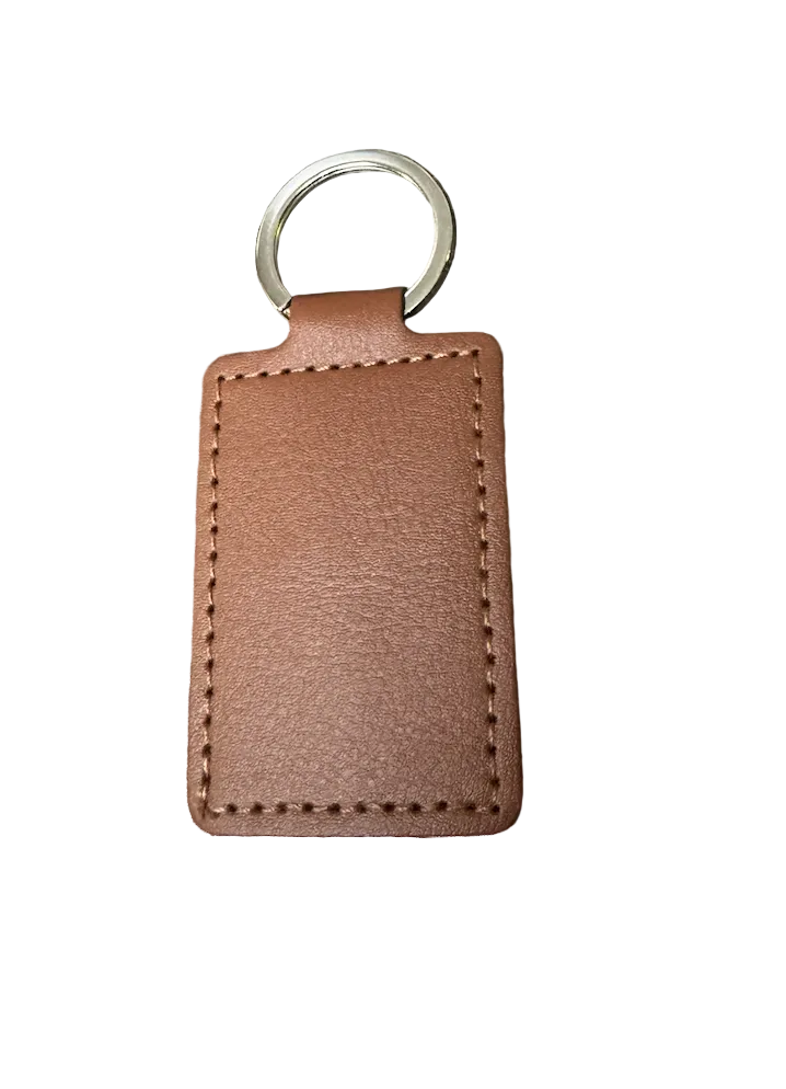 Rectangle Leather Keychain